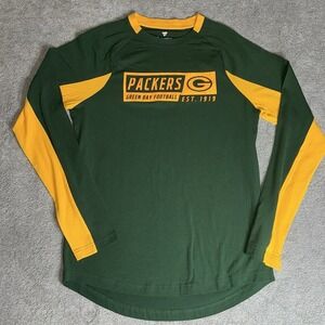 Green Bay Packers Mens Long Sleeve Shirt Green & Gold Men's M